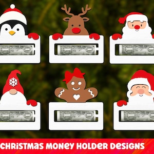 Weihnachtsgeld-Inhaber SVG, geschichtete Papiergeldhalter-Verzierungen, Weihnachtsgeld-Klipp-Svg, Geldzeichen-Weihnachtsverzierung, Geldgeschenkhalter