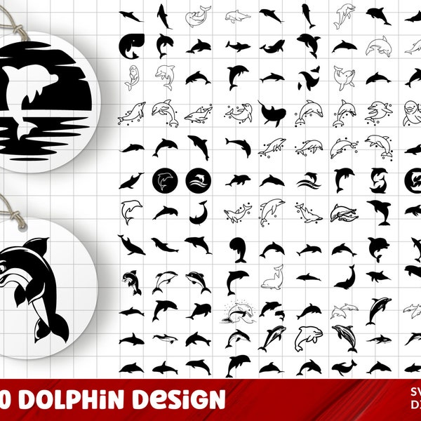 Dolphin Svg Bundle, Dolphin Clipart, Dolphin Png, Dolphin Vector, Dolphin Cricut, Dolphin Silhouette, Sea Animal Svg, Cute Dolphin Svg