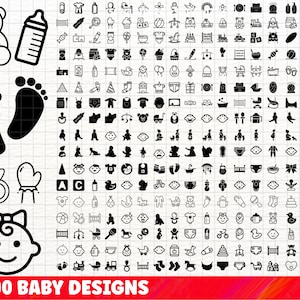 Baby SVG Bundle, Baby PNG Bundle, Baby Clipart, Baby SVG Cut Files for Cricut, Baby Shower Svg, Baby Footprints Svg, Newborn Svg Bundle