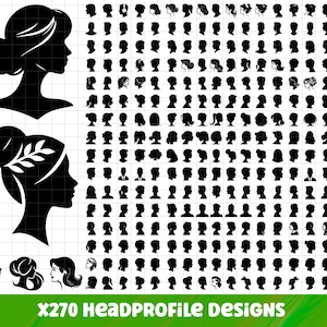 Head profile SVG Bundle, Head profile PNG, Head profile ClipArt, Human head Svg, Face silhouette Svg, People Head Svg, Female Silhouette Svg