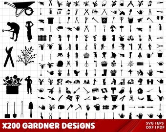 Garden Tools SVG Bundle , Gardening Tools SVG , Tools SVG , Gardening Silhouette , Gardening Cut Files , Gardener Svg , Spring Silhouette
