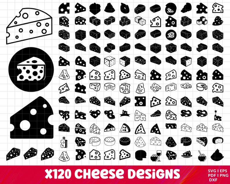 Cheese SVG Bundle, Cheese PNG Bundle, Cheese Clipart, Cheese Wedge ...