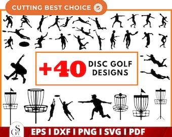 Disc Golf Svg, Disc Golf Vector, Clipart, Golfer Svg, Frisbee Golf Clipart, Disc Golf Basket Player, Disc Tree, Disc Golf Silhouette &Cricut