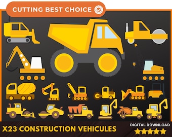 Construction SVG, Trucks Svg, Excavator Svg, Construction bundle svg, Dump Truck Svg, Bulldozer svg, Truck Clipart for Cricut And Silhouette