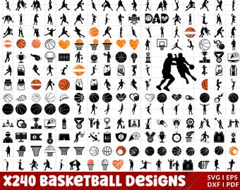 Basketball Silhouette, Basketball Clipart, Basketball Ball SVG, Basketball Spieler SVG, Basketball Tor SVG, Basketball Netz SVG, Basketballkorb