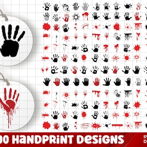 Handprint SVG Bundle, Handprint PNG Bundle, Handprint Clipart, Handprint SVG Cut Files for Cricut, Handprint Silhouette, Hand Print Svg