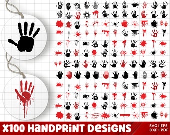 Handprint SVG Bundle, Handprint PNG Bundle, Handprint Clipart, Handprint SVG Cut Files for Cricut, Handprint Silhouette, Hand Print Svg