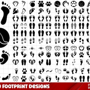 Fußabdrücke SVG Bundle, Fußabdrücke Png Bundle, Baby Füße SVG, Baby Fußabdruck SVG, Füße svg, Baby Geburtstag Clipart, geschnittene Dateien für Cricut Bild 1