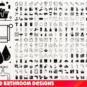 Bathroom SVG Bundle, Bathroom PNG Bundle, Bathroom Clipart, Bathroom SVG Cut Files for Cricut, Toilet Svg, Toilet Paper Svg, Bath Svg, Wc