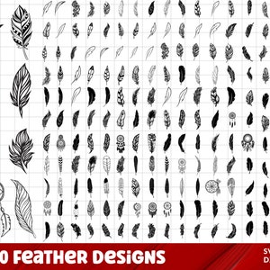 Feder svg Bundle, Feder Vögel svg, Dxf, Png, Jpg, Federn Silhouette, Boho Feder svg, Tribal Feder svg, Instant Download Bild 1