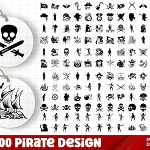 Piraat SVG Bundel, Piraat PNG Bundel, Piraat Clipart, Piraat SVG Cut Files voor Cricut, Piraat Silhouet, Piratenschip Svg, Skull Svg