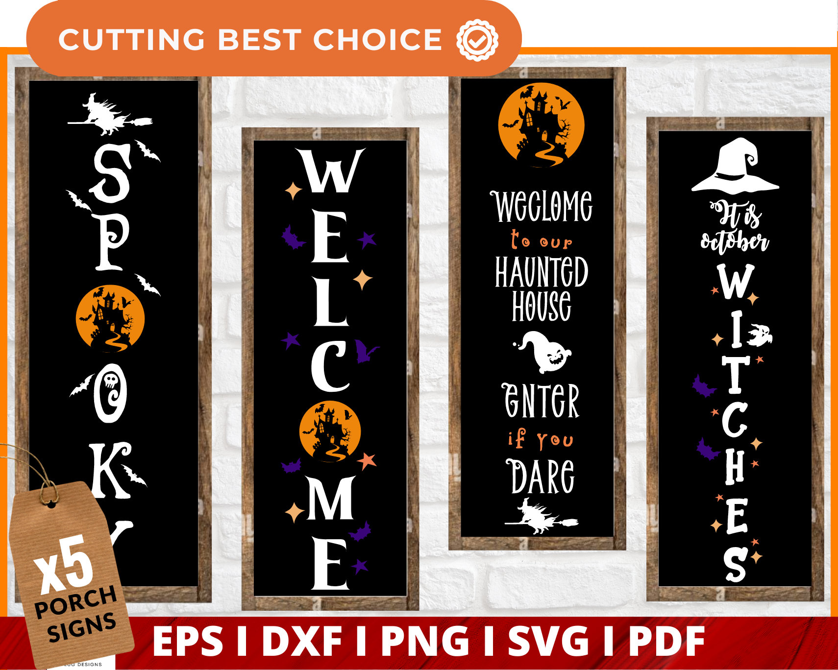 Halloween Porch Sign Svg Bundle, Welcome Sign Svg, Autumn Porch Sign ...