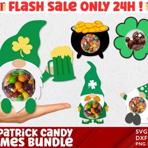St. Patrick&#39;s Day Candy Dome Svg, Kids Candy Svg, Gnome candy dome Svg, Candy dome svg, Leprechaun Gift, Stocking Stuffer, Paper Ornament.