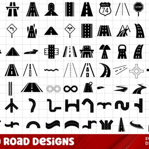 Road SVG Bundle, Road PNG Bundle, Road Clipart, Road SVG Cut Files for Cricut, Asphalt Road Svg, Highway Svg, Curved Road Svg, Bending Svg