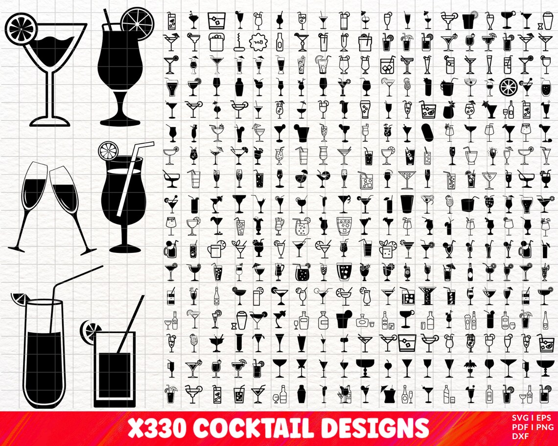 Cocktail SVG Bundle, Cocktail PNG Bundle, Cocktail Clipart, Cocktail ...