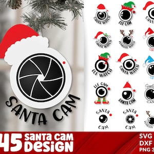 Santa Cam Svg Bundle, Santa Cam Svg, Elf Cam Svg, Reindeer Cam Svg, Santa Cam Surveillance Svg, Santa Watch Svg, Santa Elf Cam Svg