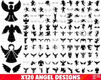 Pakiet Angel Svg, pakiet Angel PNG, clipart Angel, pliki Angel SVG Cut dla Cricut, anioły świąteczne Svg, ozdoby świąteczne Svg.