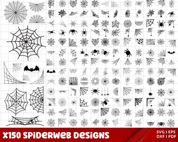 Spider Web SVG Bundle, Spider Web PNG Bundle, Spider Web Clipart, Halloween Svg Cut Files for Cricut, Spider Web Silhouette, Cobweb Svg.