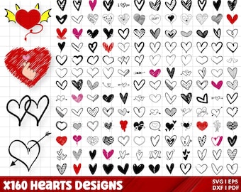 Heart Svg Bundle, Heart Svg, Hand Drawn Heart svg, Open Heart Svg, Doodle Heart Svg, Sketch Heart Svg, Love Svg,Valentine Svg,Cricut,Png,Dxf