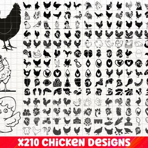 Chicken svg SVG Bundle, Chicken PNG Bundle, Chicken Clipart, Chicken SVG Cut Files Cricut, Chicken Silhouette, Rooster svg, hen svg.