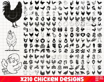 Huhn SVG SVG Bundle, Huhn PNG Bundle, Huhn Clipart, Huhn SVG Schnittdateien Cricut, Huhn Silhouette, Hahn SVG, Henne SVG.