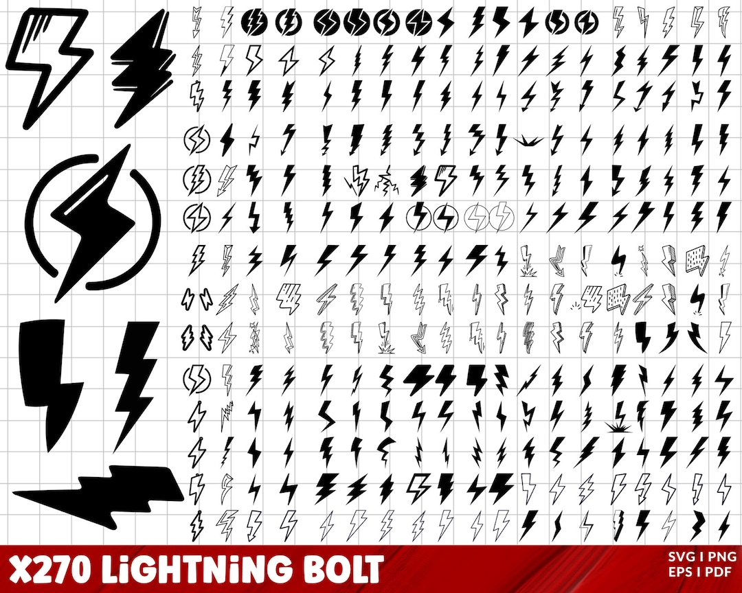 Lightning Bolt SVG Bundle, Thunder Svg, Lightning Bolt PNG Bundle ...