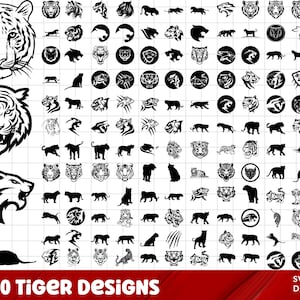 Tiger SVG Bundle, Tiger Face Svg, Tigers SVG Cut Files for Cricut, Tiger Head Svg, Tiger Silhouette, Tiger Vector, Cute Tiger Svg, Animal Sv