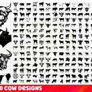 Cow SVG, Cow PNG Bundle, Cow Clipart, Cow SVG Cut Files Cricut, Cow Silhouette, Highland Cow Bundle Svg, Baby Cute Cow Svg, Cow Girl Svg.