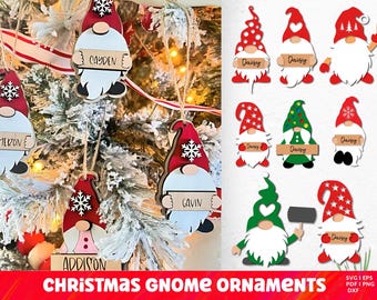 Gnome Christmas Ornament SVG, Christmas Gnomes Bundle Svg, Christmas Svg, Laser Cut, Gnome SVG, Ornaments Svg, File for CriCut, Silhouette