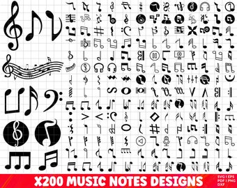Musiknoten SVG Bundle, Musiknoten PNG Bundle, Musiknoten Clipart, Musik SVG Cut Dateien für Cricut, Musikliebhaber SVG, Musiker SVG