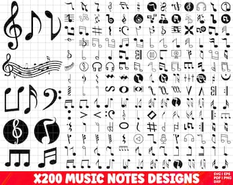 Music Notes SVG Bundle, Music Notes PNG Bundle, Music Notes Clipart, Music SVG Cut Files for Cricut, Music Lover Svg, Musician Svg