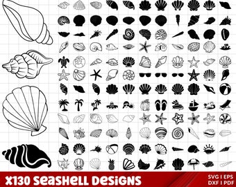 Seashell SVG Bundel, Seashell PNG Bundel, Seashell Clipart, Seashell SVG Cut Files voor Cricut, Seashell Silhouet, Sea world svg, Shell svg