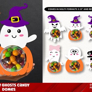 Halloween Candy Dome SVG Bundle, Geist Candy Dome svg, Candy Ornaments SVG, Schokoladenhalter svg, Party Favor, Süßes oder Saures Geschenke