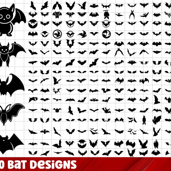 Bat SVG Bundle, Bat PNG Bundle, Bat Clipart, Bat Silhouette, Halloween Svg, Night Bat Svg, Spooky Bats Svg, Flying Bats Svg.