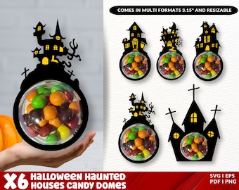 Halloween Candy Dome SVG Bundle, Haunted house candy dome svg, Candy Ornaments SVG, Chocolate holder svg, Party Favor, Trick or Treat Gifts