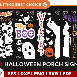 Halloween Porch Sign Svg Bundle, Welcome Sign Svg, Autumn Porch Sign ...