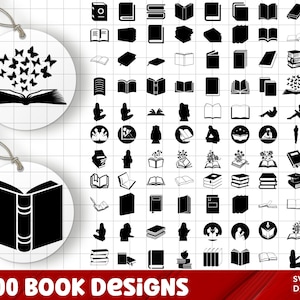 Books SVG Bundle, Books PNG Bundle, Books Clipart, Book SVG Cut Files for Cricut, Book Silhouette, Stack of Books Svg Png Files