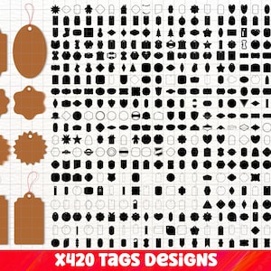 Tags SVG Bundle, Tags PNG Bundle, Tags Clipart, Tags SVG Cut Files For Cricut, Banner Svg, Shapes Svg, Gift tag svg, Borders and frames svg