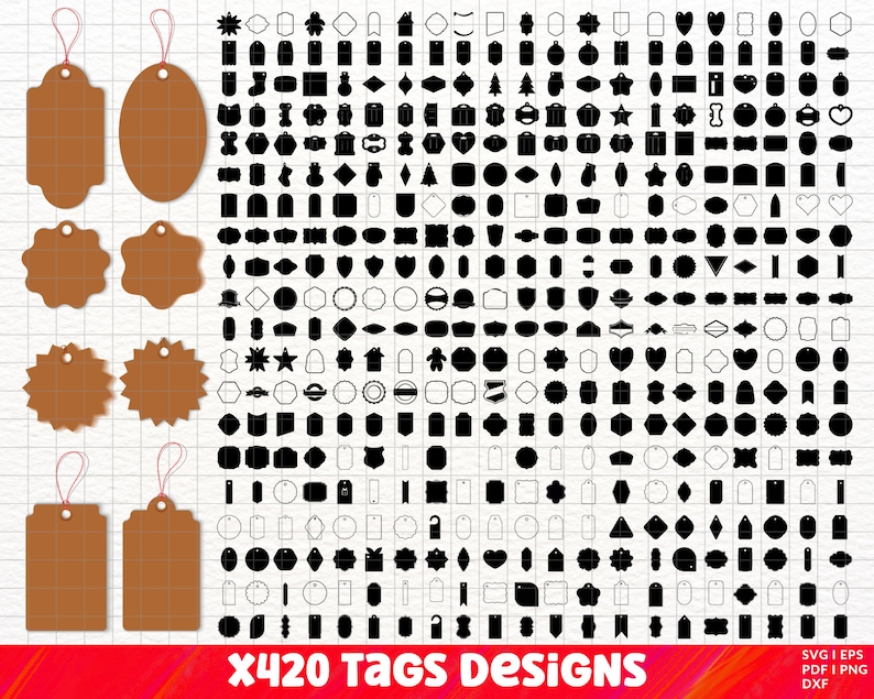 Puede incluir: Una colecci&oacute;n de 420 dise&ntilde;os de etiquetas diferentes en blanco y negro. Las etiquetas son de varias formas, incluyendo c&iacute;rculos, cuadrados, estrellas, corazones y m&aacute;s. Las etiquetas son perfectas para agregar un toque personal a los regalos, las manualidades y otros proyectos.
