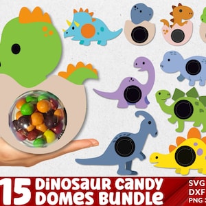 Dinosaur candy dome svg, Support de chocolat svg, Porte-bonbons de dinosaure, T Rex Birthday Party Favor, Artisanat de dinosaure, artisanat de papier de dinosaure.