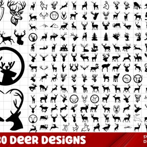 Deer SVG Bundle, Deer PNG Bundle, Deer Clipart, Deer SVG Cut Files for Cricut, Deer Silhouette, Moose Svg - Deer Antlers, Horns Svg