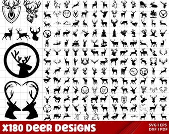 Deer SVG Bundle, Deer PNG Bundle, Deer Clipart, Deer SVG Cut Files for Cricut, Deer Silhouette, Moose Svg - Deer Antlers, Horns Svg