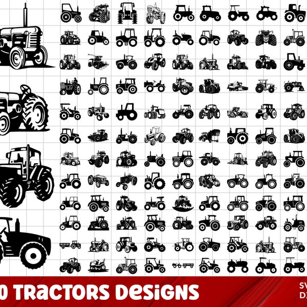 Tractor SVG Bundle, Tractor PNG Bundle, Tractor Clipart, Tractor SVG Cut Files for Cricut, Tractor Silhouette, Truck Svg, Farm Svg