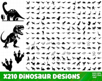 Dinosaur SVG Bundle , Dinosaur PNG Bundle, Dinosaur Clipart, Dinosaur SVG Cut Files For Cricut, Dinosaur Silhouette, Dino Svg, Trex svg
