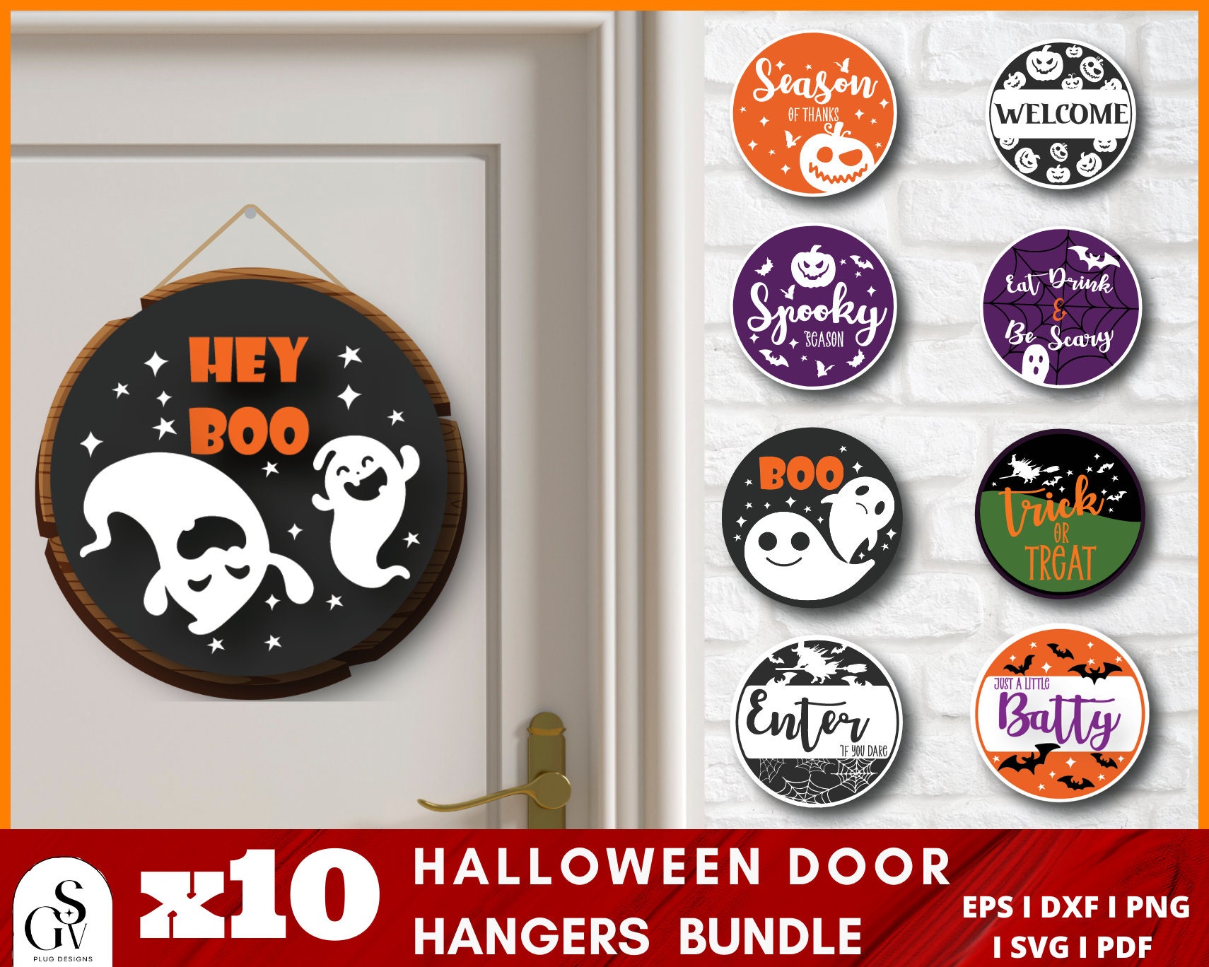 Halloween Door Sign SVG Door Hanger SVG Halloween Svg Round - Etsy Canada
