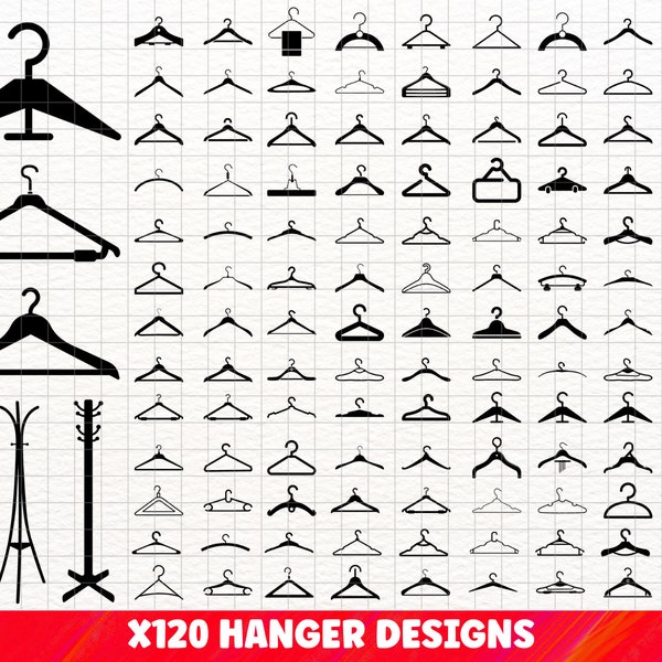 Hanger SVG Bundle, Hanger PNG Bundle, Hanger Clipart, Hanger SVG Cut Files Cricut, Clothes Hanger Svg, Hangers Silhouette, Baby hangers svg