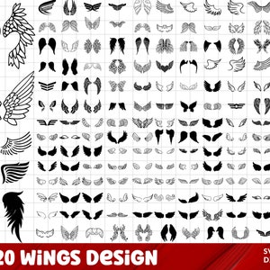 Angel Wings Svg Bundle, Angel Wings Clip Art, Wings Cut File For Silhouette, Angel Wings Bundle, Wings Svg Png Dxf,memorial svg ,rip svg