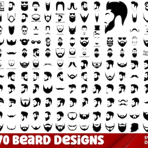 Bart SVG Bundle, Bart PNG Bundle, Bart Clipart, Bart SVG schneiden Dateien für Cricut, Bart Silhouette, Bart Gesicht SVG, langer Bart