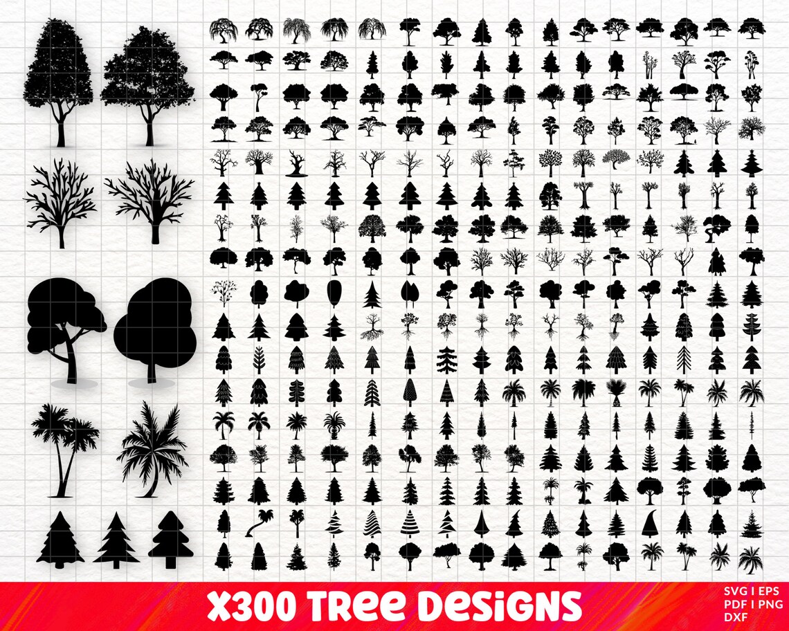 Tree SVG Bundle, Tree PNG Bundle, Tree Clipart, Tree Cut Files for ...
