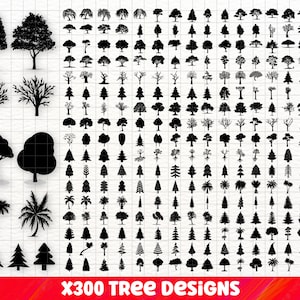 Baum SVG Bundle, Baum PNG Bundle, Baum Clipart, Baum Schnittdateien für Cricut, Baum Silhouette, Wald SVG, Landschaft SVG, Palme SVG.